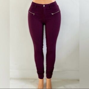 Burgundy stretchy jeans